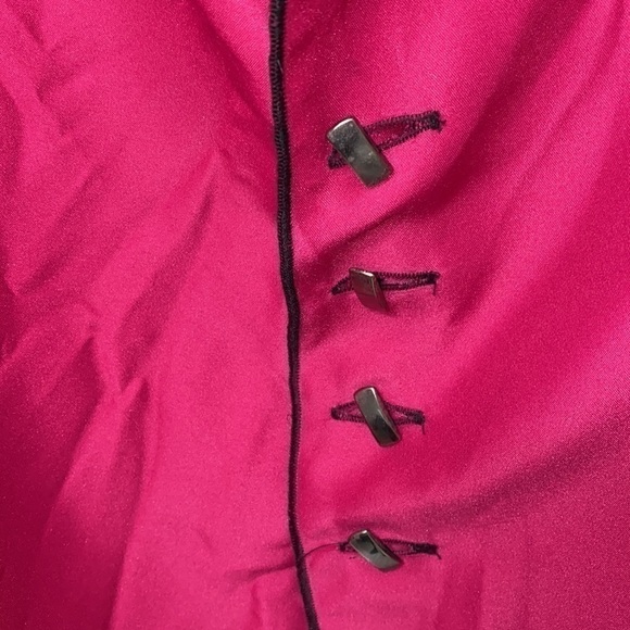 Beluva San Francisco Reversible rayon Fushia jacket. Dot / solid. Size Medium. - Picture 7 of 10